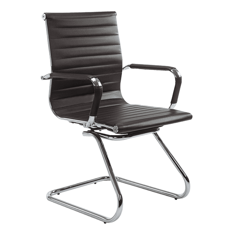 ব্রাউন মডার্ন মিড-ব্যাক লেদার কনফারেন্স চেয়ার (Y-1846C)