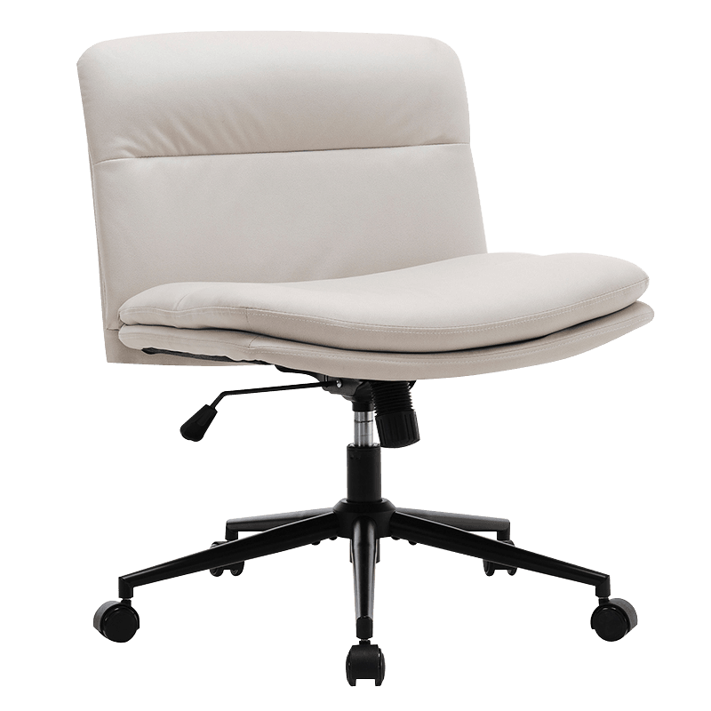 হোয়াইট ওয়াইড ক্রস-লেগড আর্মলেস হোম অফিস চেয়ার (Y-C56)