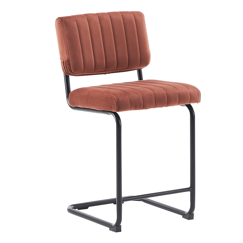 ক্যামেল ভেলভেট লো ব্যাক হাইট কাউন্টার স্টুল চেয়ার (Y-C02)