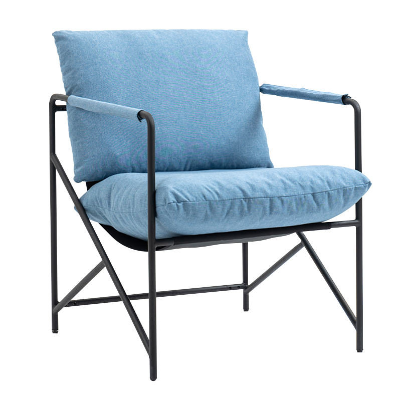 বেইজ মেটাল ফ্রেম আপহোলস্টার্ড লেজার অ্যাকসেন্ট চেয়ার (Y-C37)