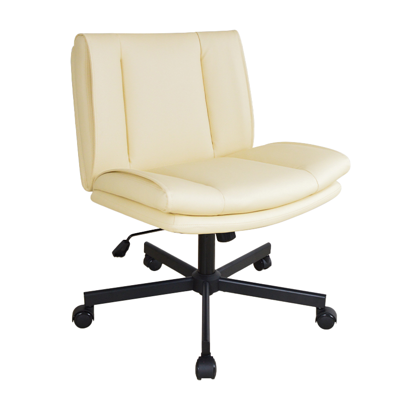 মিড ব্যাক PU আর্মলেস ওয়াইড আপহোলস্টার্ড লেজার হোম অফিস চেয়ার (X-5146)