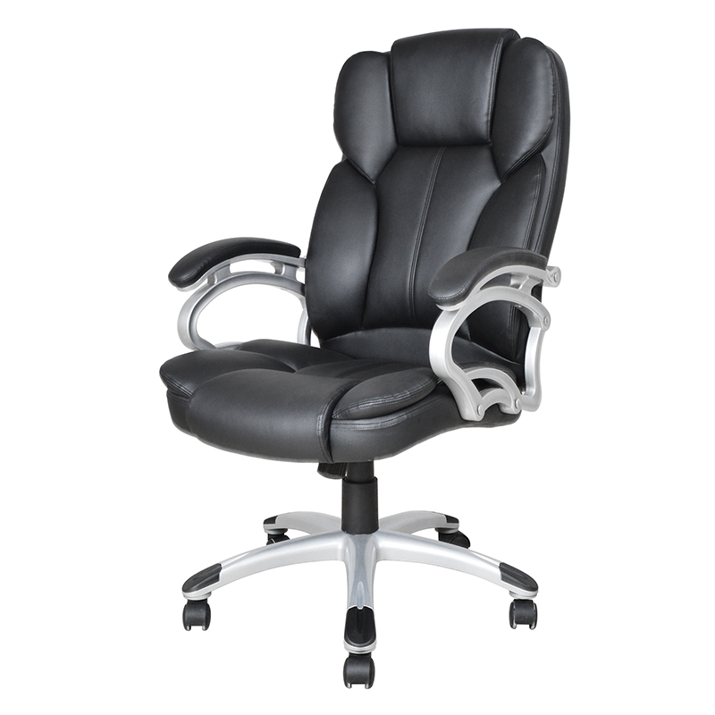 কালো হাই ব্যাক ফিক্সড প্যাড আর্মরেস্ট এক্সিকিউটিভ অফিস সিট (Y-2825)