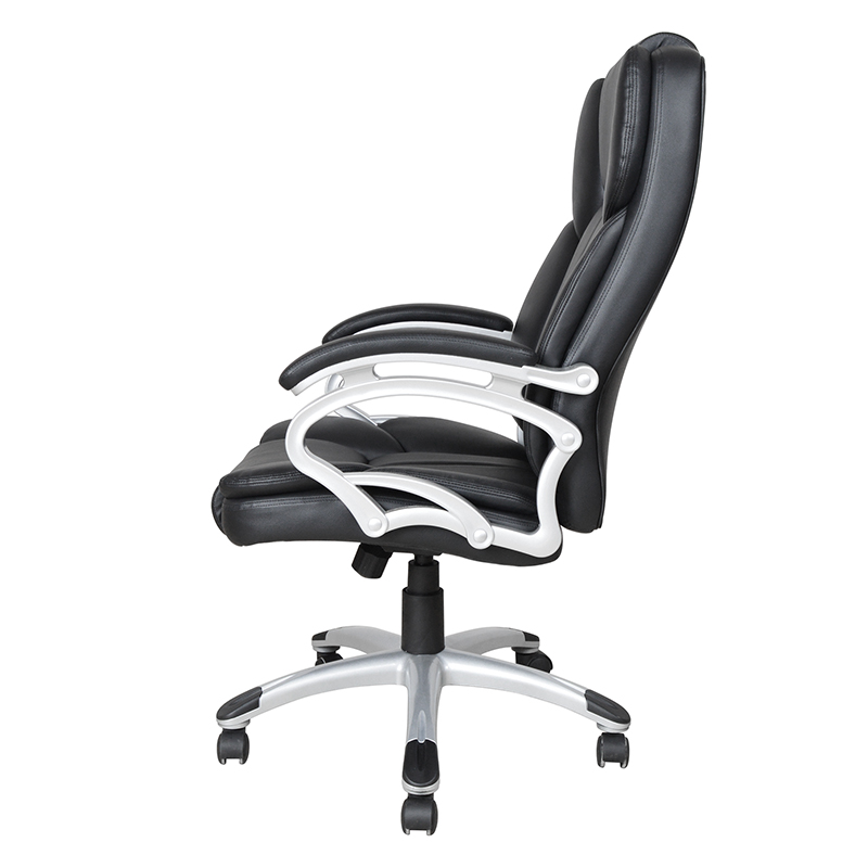 কালো হাই ব্যাক ফিক্সড প্যাড আর্মরেস্ট এক্সিকিউটিভ অফিস সিট (Y-2825)