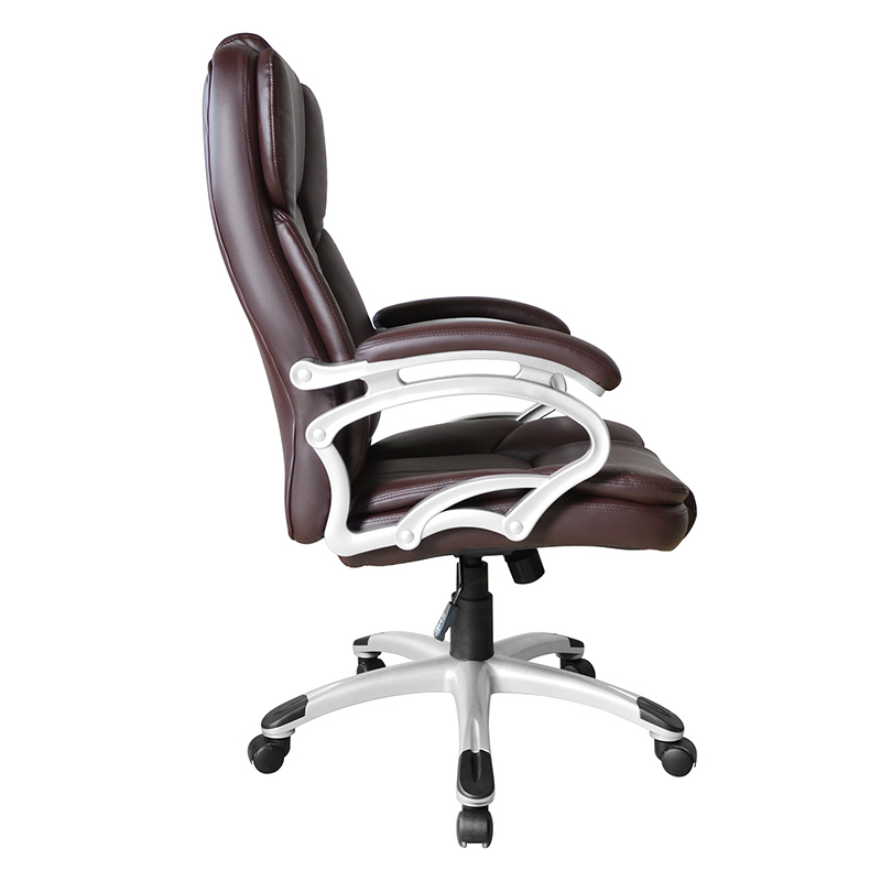 ব্রাউন হাই ব্যাক ফিক্সড প্যাড আর্মরেস্ট এক্সিকিউটিভ অফিস সিট (Y-2825)