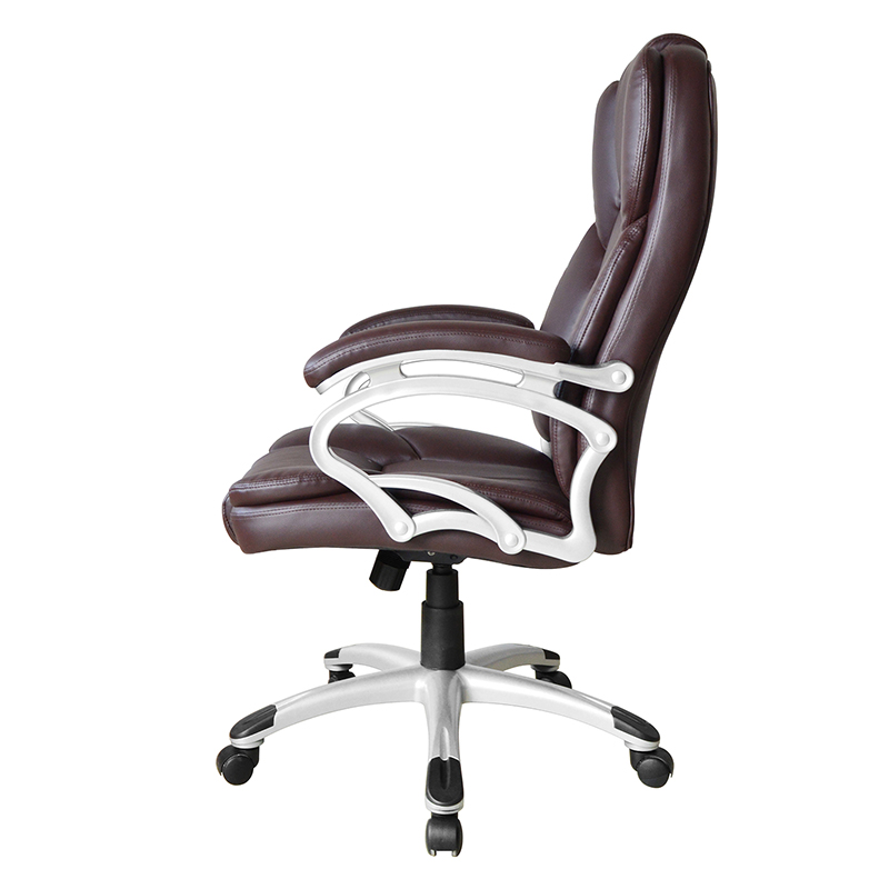 ব্রাউন হাই ব্যাক ফিক্সড প্যাড আর্মরেস্ট এক্সিকিউটিভ অফিস সিট (Y-2825)