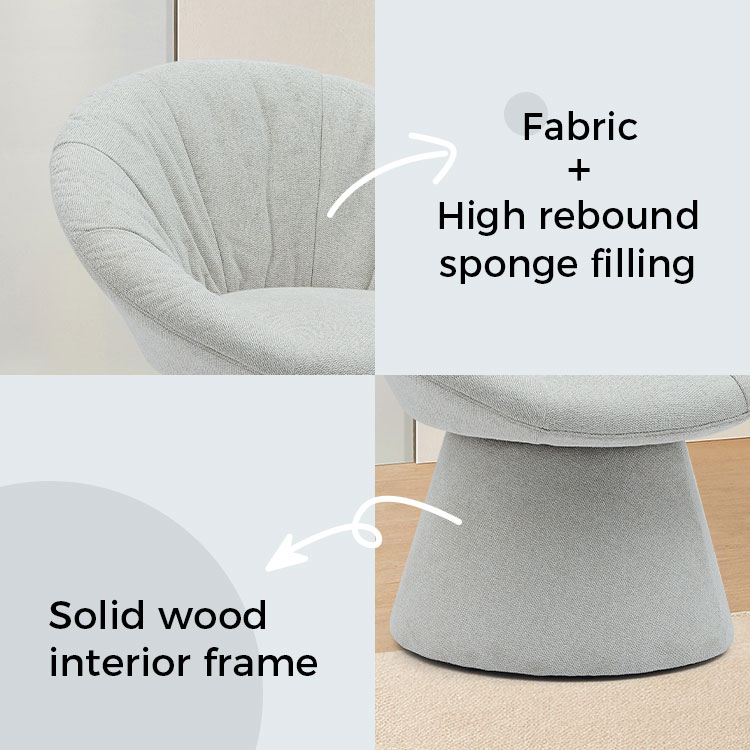 সিম্পল স্টাইলিশ ইতালীয় রোটেটিং ডাইনিং চেয়ার রাউন্ড বেস আর্মচেয়ার লিজার চেয়ার লিভিং রুম হোটেলের জন্য (GY-644)