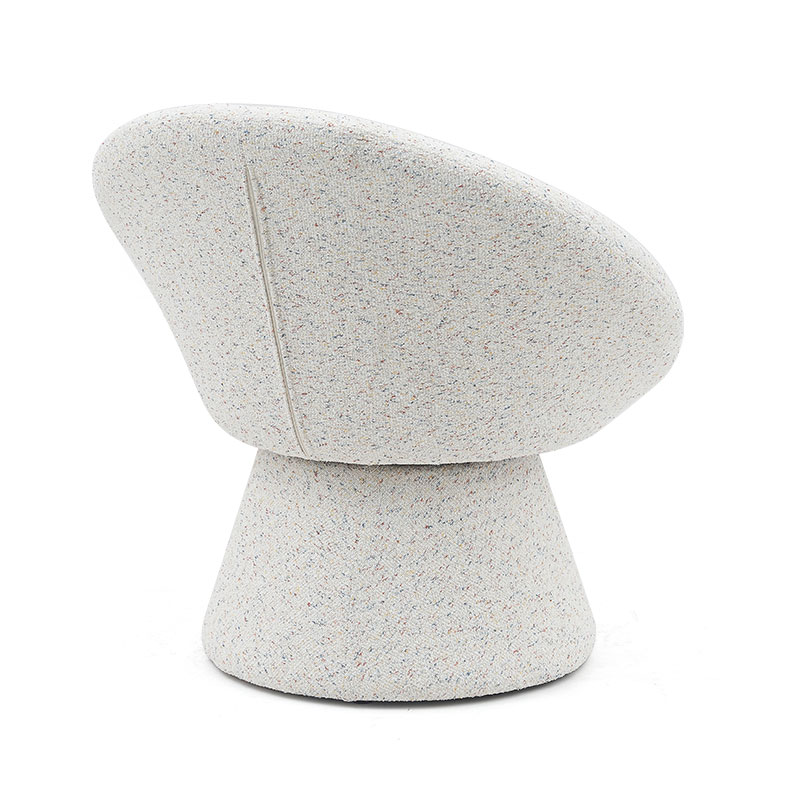নর্ডিক হোয়াইট ফ্যাব্রিক অলস রাউন্ড শেপ লিভিং রুমের চেয়ার সিঙ্গেল সিটার সোফা অ্যাকসেন্ট লাউঞ্জ চেয়ার যার ব্যাকরেস্ট (GY-645)