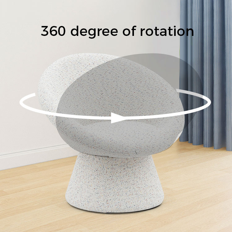 নর্ডিক হোয়াইট ফ্যাব্রিক অলস রাউন্ড শেপ লিভিং রুমের চেয়ার সিঙ্গেল সিটার সোফা অ্যাকসেন্ট লাউঞ্জ চেয়ার যার ব্যাকরেস্ট (GY-645)