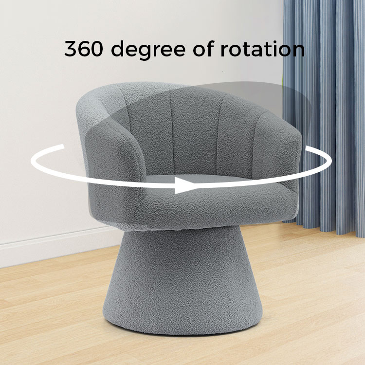 গ্রে ইনডোর অবসর শৈলী আরামদায়ক ঘন সিট কুশন সুইভেল হোটেল অ্যাকসেন্ট চেইজ লাউঞ্জ চেয়ার বসার ঘরের জন্য আর্মচেয়ার (GY-646)