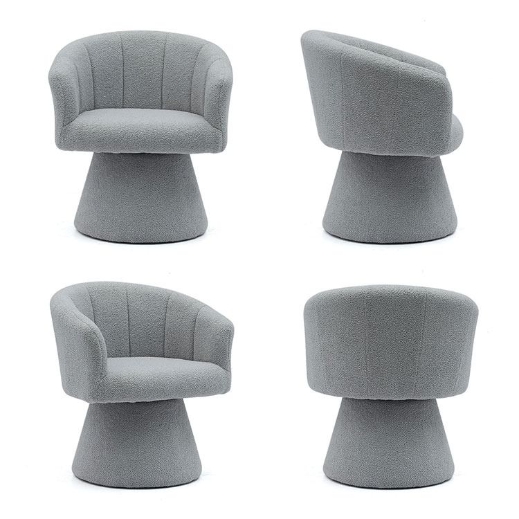 গ্রে ইনডোর অবসর শৈলী আরামদায়ক ঘন সিট কুশন সুইভেল হোটেল অ্যাকসেন্ট চেইজ লাউঞ্জ চেয়ার বসার ঘরের জন্য আর্মচেয়ার (GY-646)