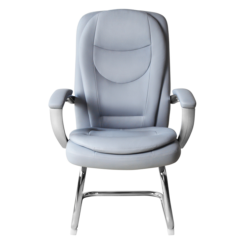 ফিক্সড ক্রোম বেস সহ আধুনিক হাই ব্যাক লেদার কনফারেন্স চেয়ার (M-6124)