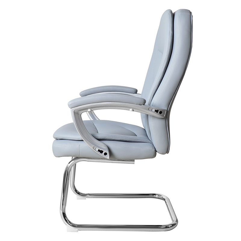 ফিক্সড ক্রোম বেস সহ আধুনিক হাই ব্যাক লেদার কনফারেন্স চেয়ার (M-6124)