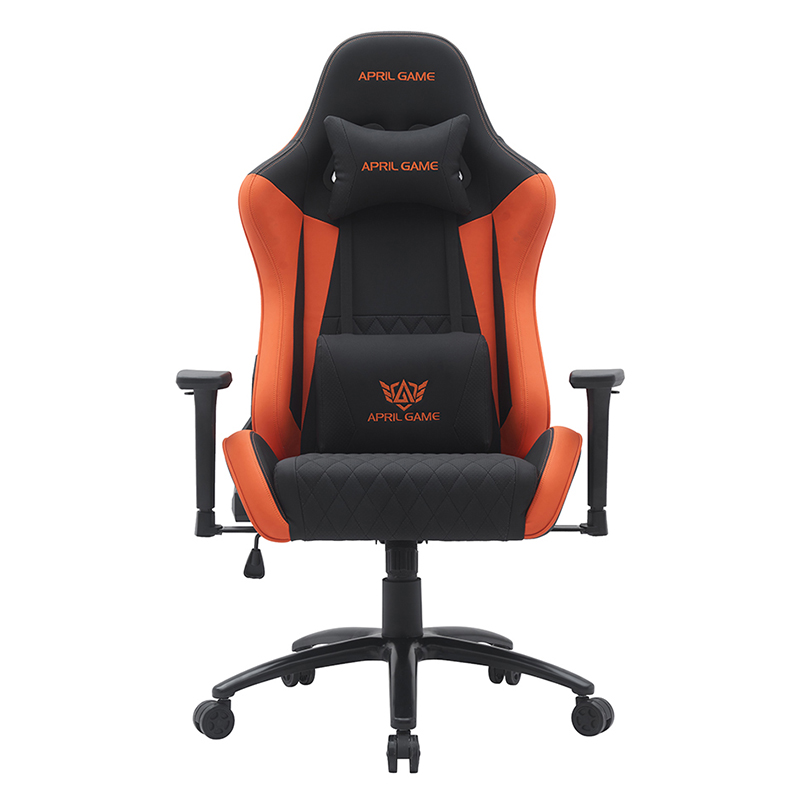 সামঞ্জস্যযোগ্য 3D আর্মরেস্ট সহ কমলা আধুনিক সুইভেল গেমিং চেয়ার (T-7122)