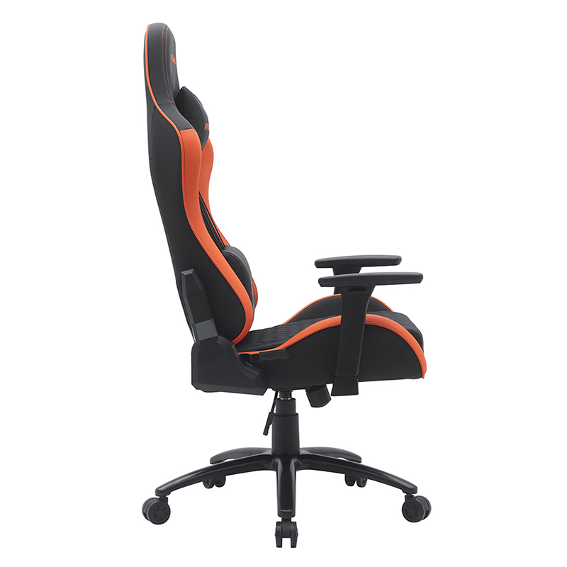 সামঞ্জস্যযোগ্য 3D আর্মরেস্ট সহ কমলা আধুনিক সুইভেল গেমিং চেয়ার (T-7122)