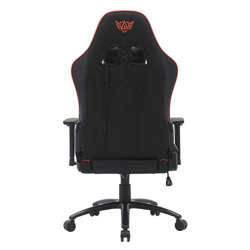 সামঞ্জস্যযোগ্য 3D আর্মরেস্ট সহ কমলা আধুনিক সুইভেল গেমিং চেয়ার (T-7122)