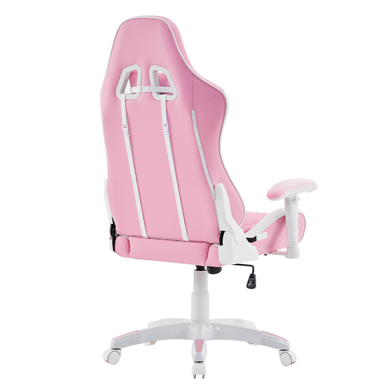 সামঞ্জস্যযোগ্য 3D আর্মরেস্টের সাথে গোলাপী আধুনিক সুইভেল গেমিং চেয়ার (T-7122)