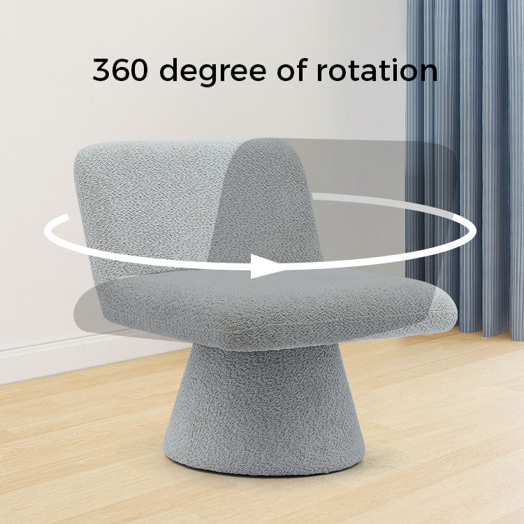 আধুনিক ধূসর আপহোলস্টার্ড সুইভেল লাউঞ্জ অ্যাকসেন্ট চেয়ার ফ্যাব্রিক লিভিং রুম সিঙ্গেল সোফা চেয়ার (GY-642)