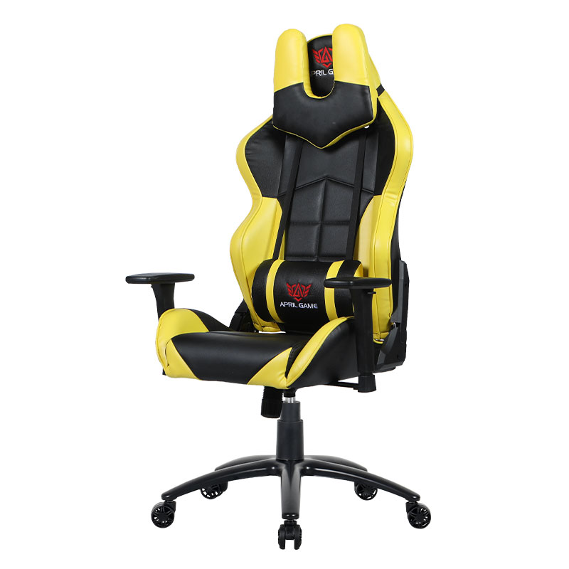 আর্মরেস্ট হাইট অ্যাডজাস্টমেন্ট এবং ফ্রন্ট-ব্যাক রোটেশন সহ 3D সুইভেল গেমিং চেয়ার (Y-2576)