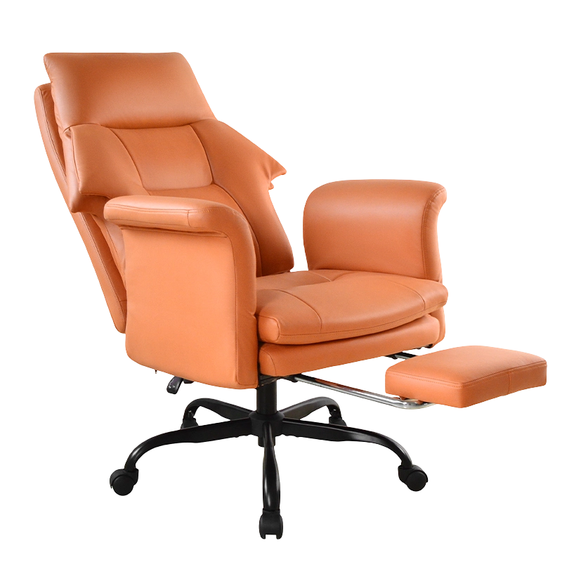 উচ্চ পিছনের দিকে ফ্লিপড প্যাড আর্মরেস্ট বস অফিস চেয়ার ফুটরেস্টের সাথে (M-6145)