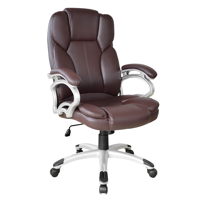 ব্রাউন হাই ব্যাক ফিক্সড প্যাড আর্মরেস্ট এক্সিকিউটিভ অফিস সিট (Y-2825)